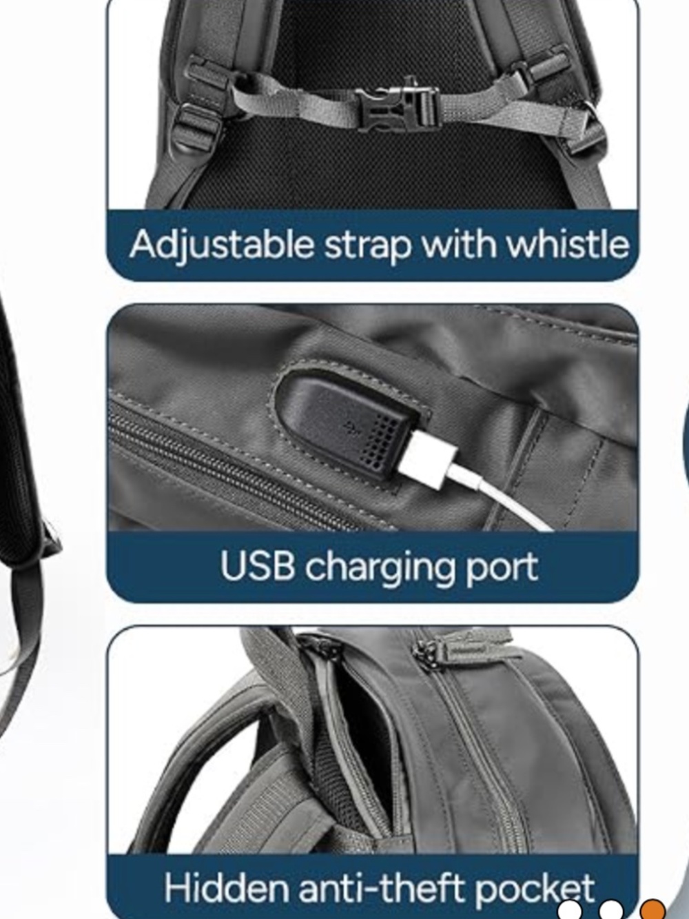 NWT travel inspira USB Charging Backpack - Picture 8 of 12